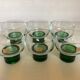 Six green footed Space Age glasses Luminarc.