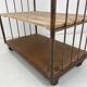 Vintage industrial iron and wood shelves on wheels