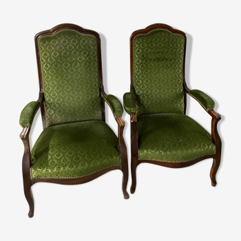 Pair of Louis XV voltaire armchairs