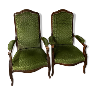 Pair of Louis XV voltaire armchairs