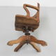 Oak office chair with spring mechanism and armrests
