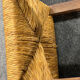 4 brutalist chairs in straw and wood