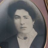 Photo ancienne portrait encadré bois et stuc
