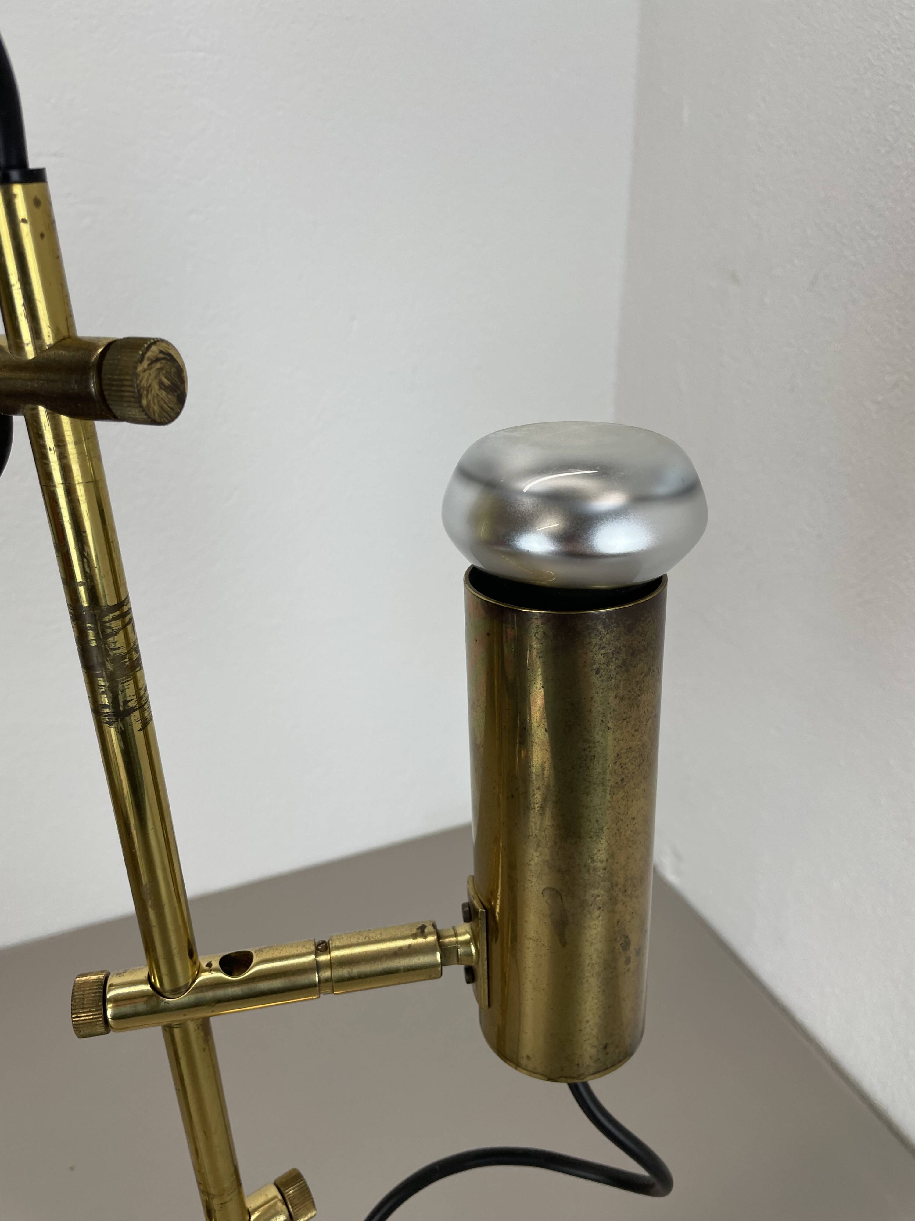 Unique 3-spot brass ceiling light koch and lowy style omi lighting germany, 1970