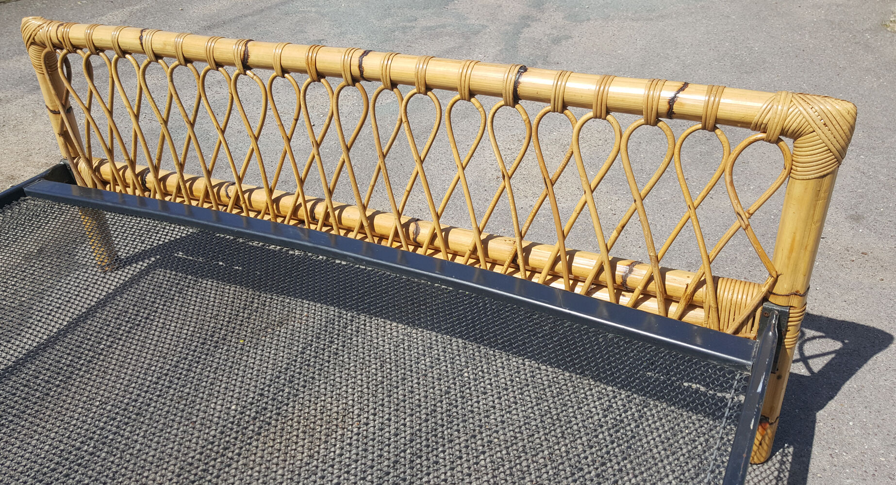 double bed bamboo and rattan vintage, years 60