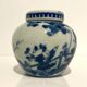 Chinese covered jar in blue white porcelain