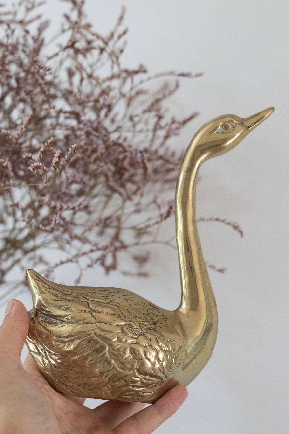 Vintage Brass Swan