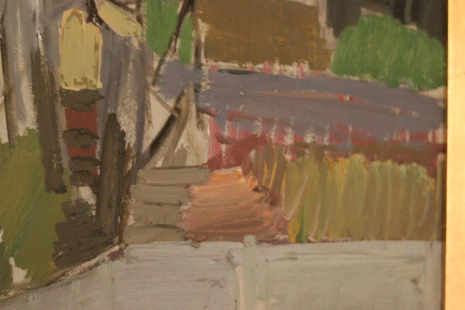 Huile sur panneau originale – « Vue » de Sven Olof Rosén – Signée, encadrée 49 × 34