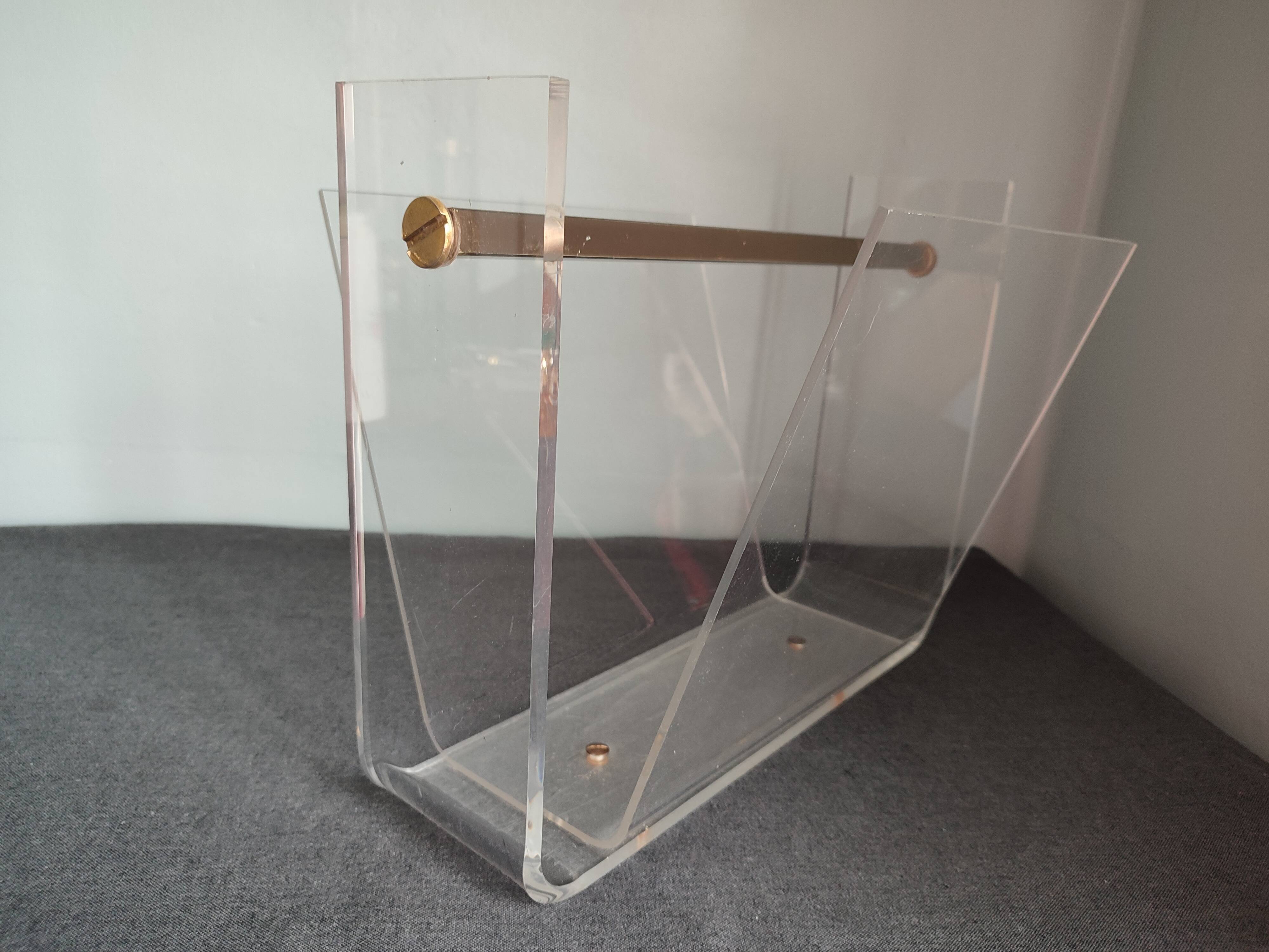 Vintage Roche Bobois plexiglass magazine door