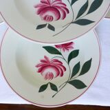 Set of 4 vintage soup plates from Printemps Paris, Essonnes model, in porcelain