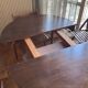 Antique cherry wood extendable round table + 4 chairs