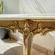 Table basse vintage en marbre et bronze
