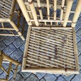 Series Of 6 Real Bamboo Chairs Circa 70