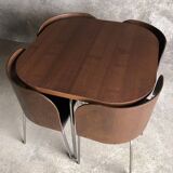 Fusion table and four chair set, vintage Ikea, 1990