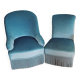Paire de fauteuils crapaud et prince