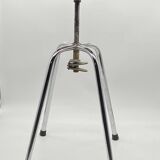 JIDE Limoges workshop / industrial stool leather / chrome metal