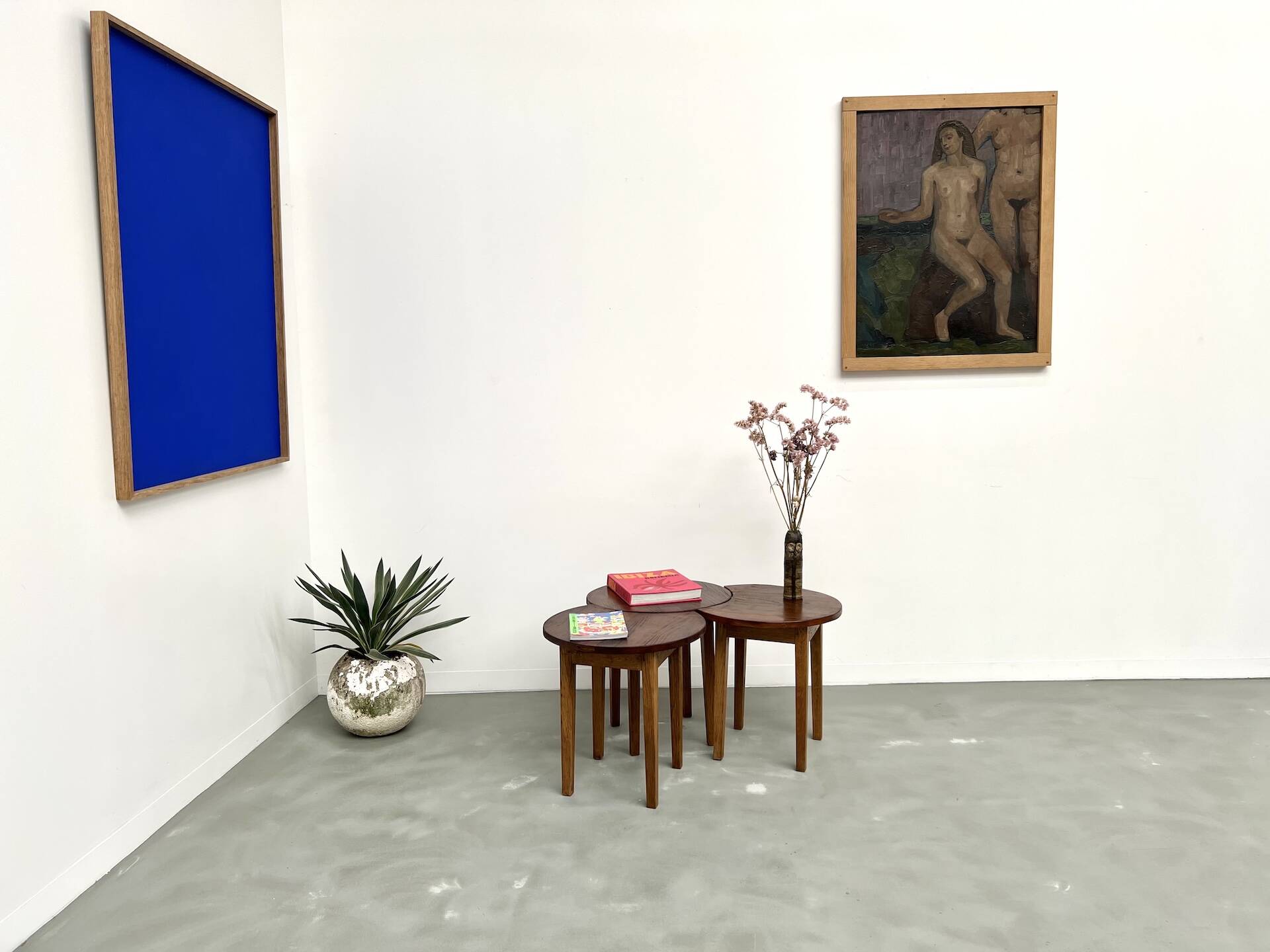 Set of 3 half-moon coffee tables, Denmark, 1960s