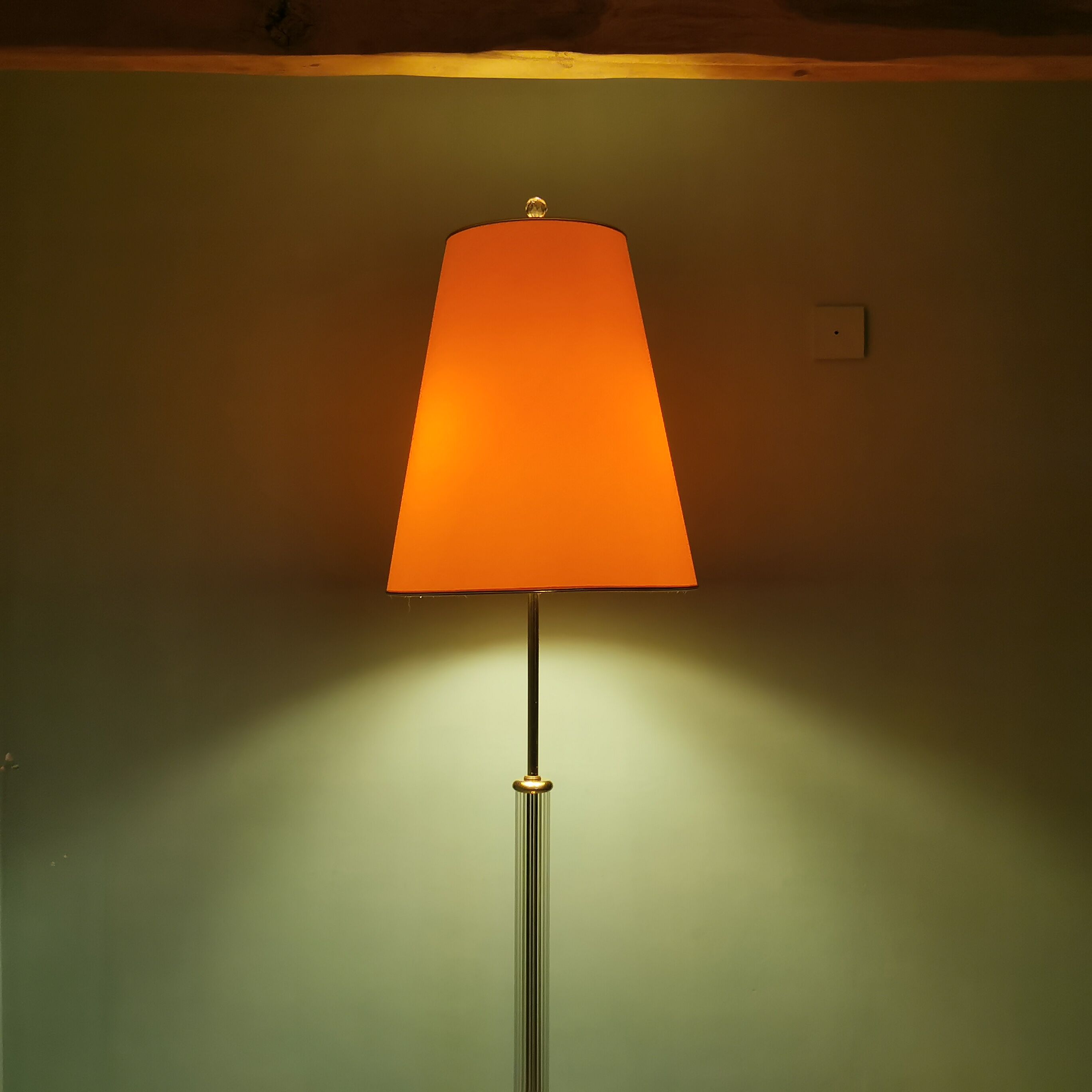 Brass and glass floor lamp