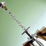 Mid Century Modern chromed chandelier for 3 lights