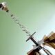 Mid Century Modern chromed chandelier for 3 lights
