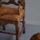 Vintage Sculptural Armchair in Oak and Leather, Danish Modern, 1940s