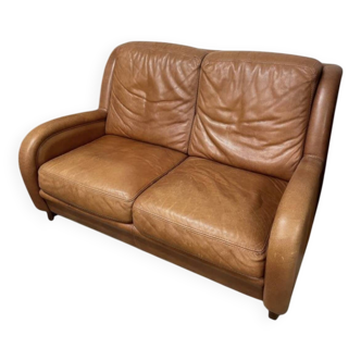 Vintage 2-seater leather sofa