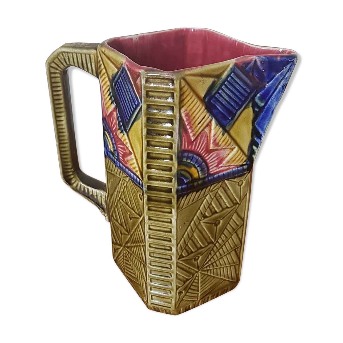 Pitcher in dabbling from the onnaing earthenware factory