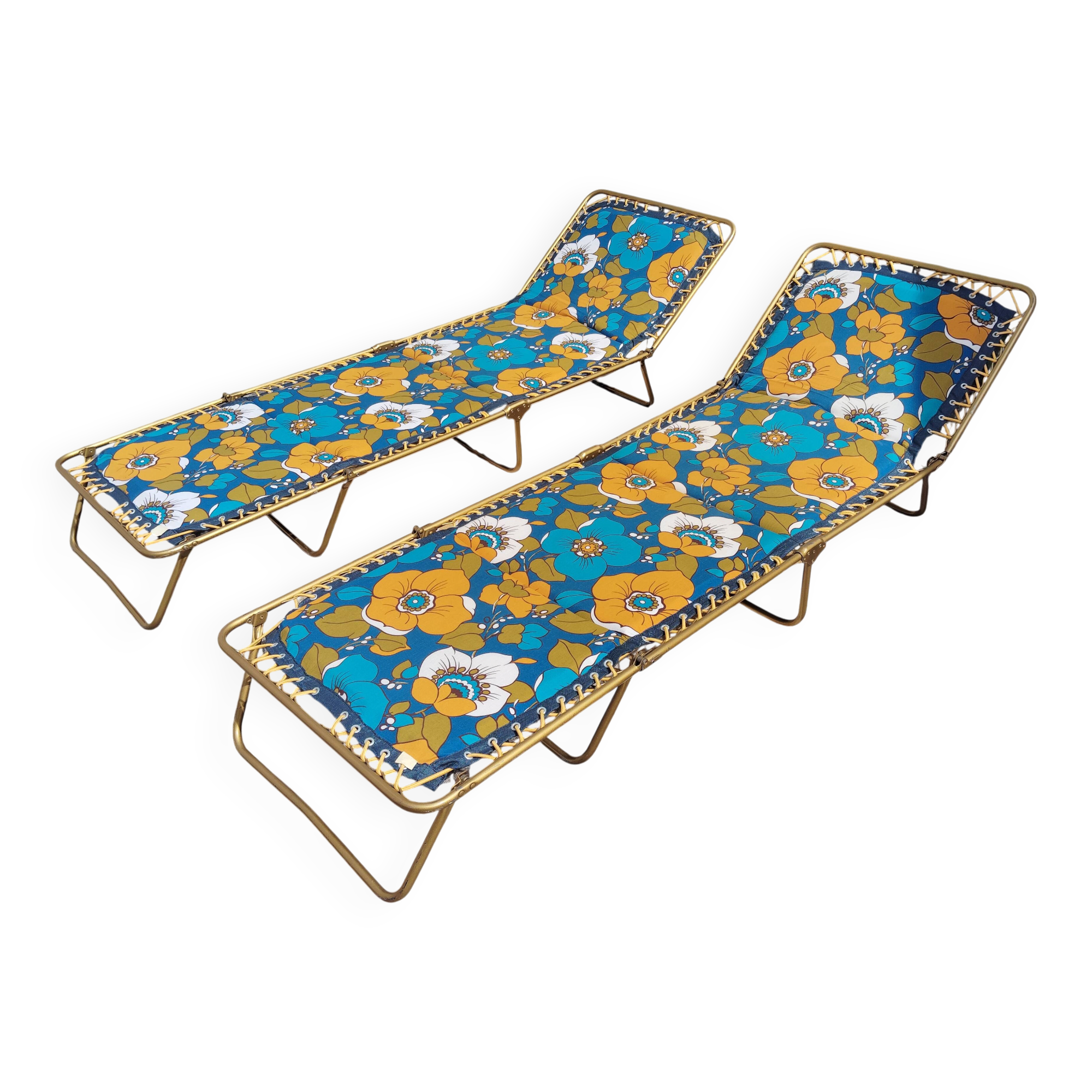 Set de 2 lits de camp/bain de soleil lafuma vintage
