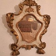 Miroir XVIIIème italien en bois doré et peint