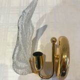 Pair of wall lamps Murano glass sheet