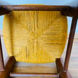 Corner chair wood and straw