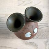 Anthropomorphic ceramic vase made by hand in. California by Stoneware Designs West, 1960-70