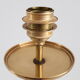 Brass bamboo table lamp by Ingo Maurer with velvet lampshade, 1960