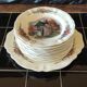 Service of 12 dessert plates and its serving dish - Obernai - Sarreguemines - Henry Loux