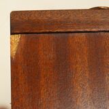 Two-tone teak & vintage chrome glass wardrobe