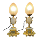 Superb pair of lamps from the Napoleon III era in albatre and gilded bronze circa 1880