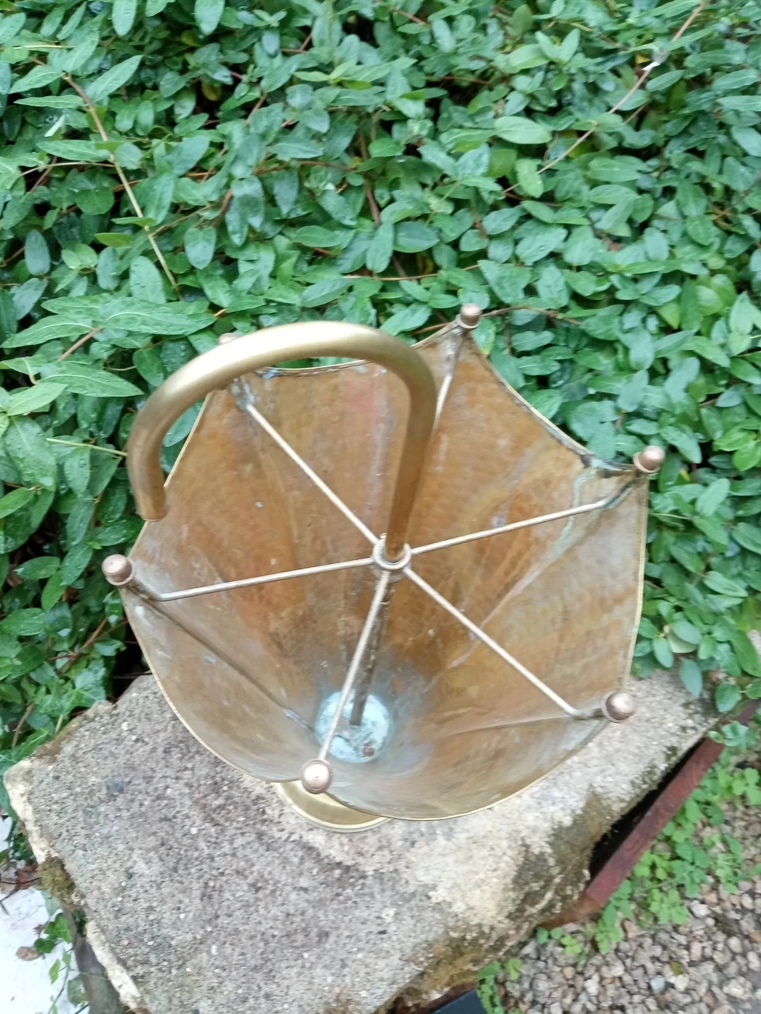 Vintage 1960s brass umbrella stand