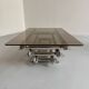 Space coffee table from the 70s, tubular metal and glass, Italian design