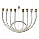 9-candle candle holder, designer, in gold and silver metal, 1970s