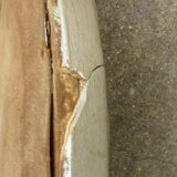 40s oval mirror in wood and stucco 59x39cm