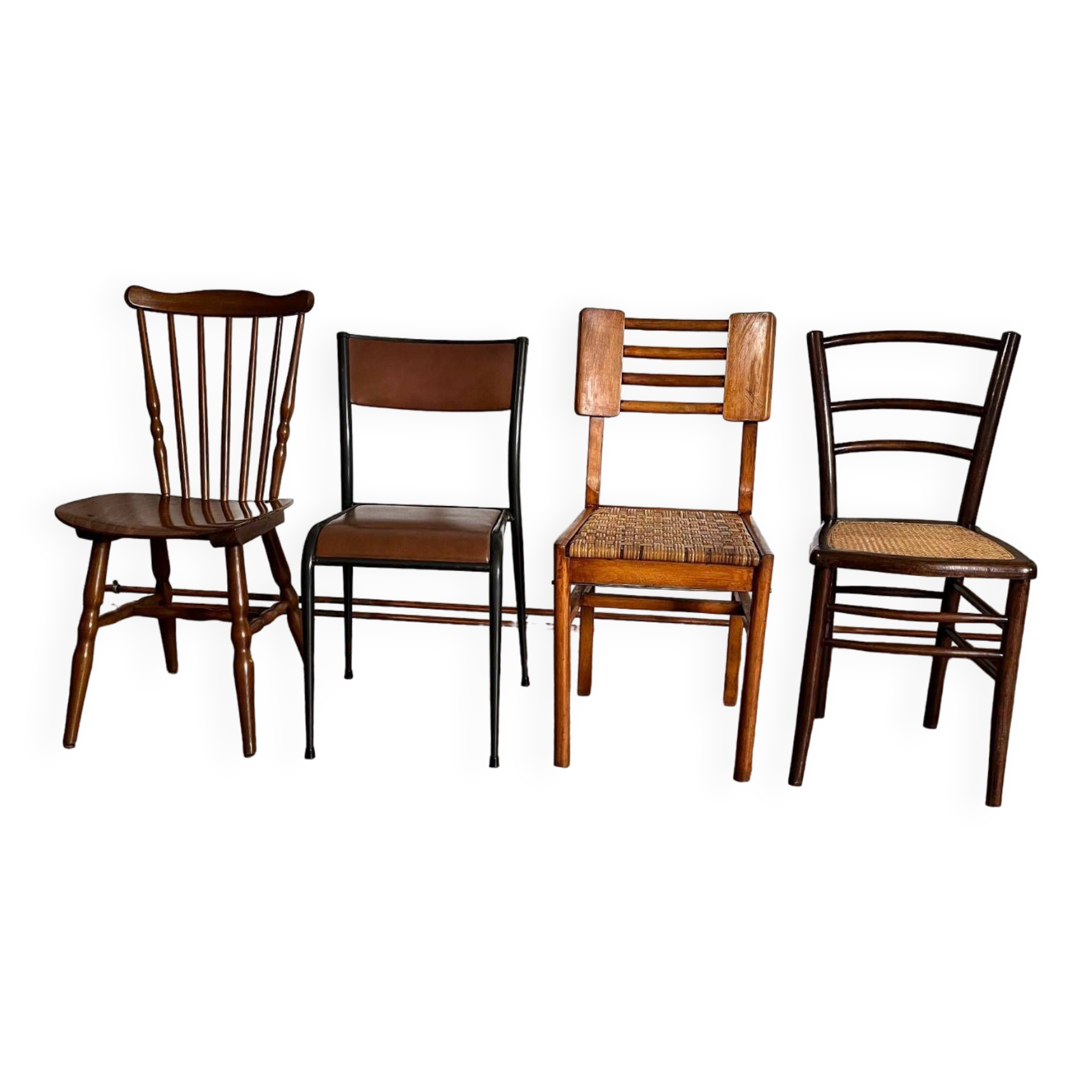 Set of 4 mismatched chairs