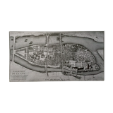 Historical map of the island of the city in Paris in 1754