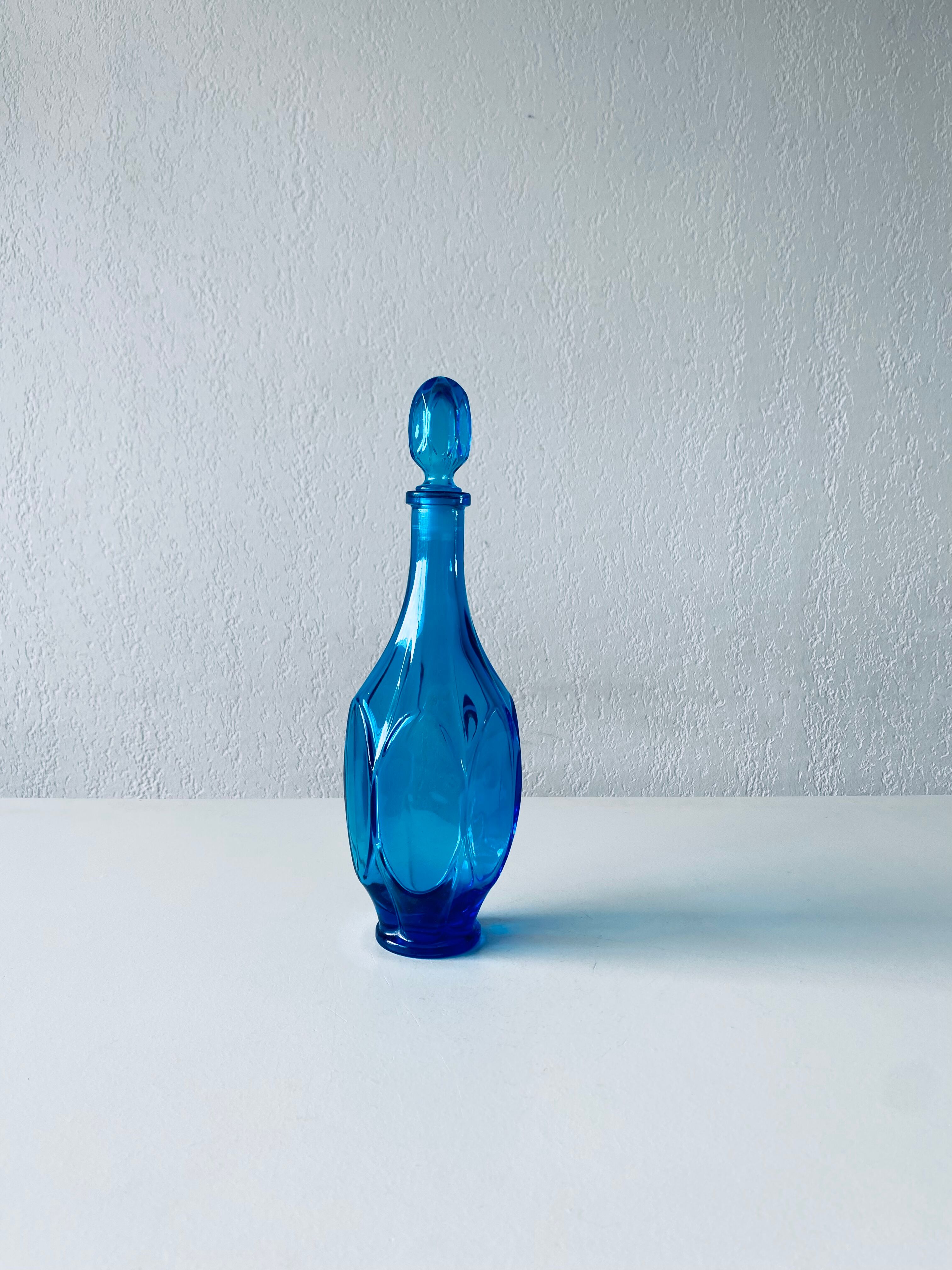 Blue glass decanter