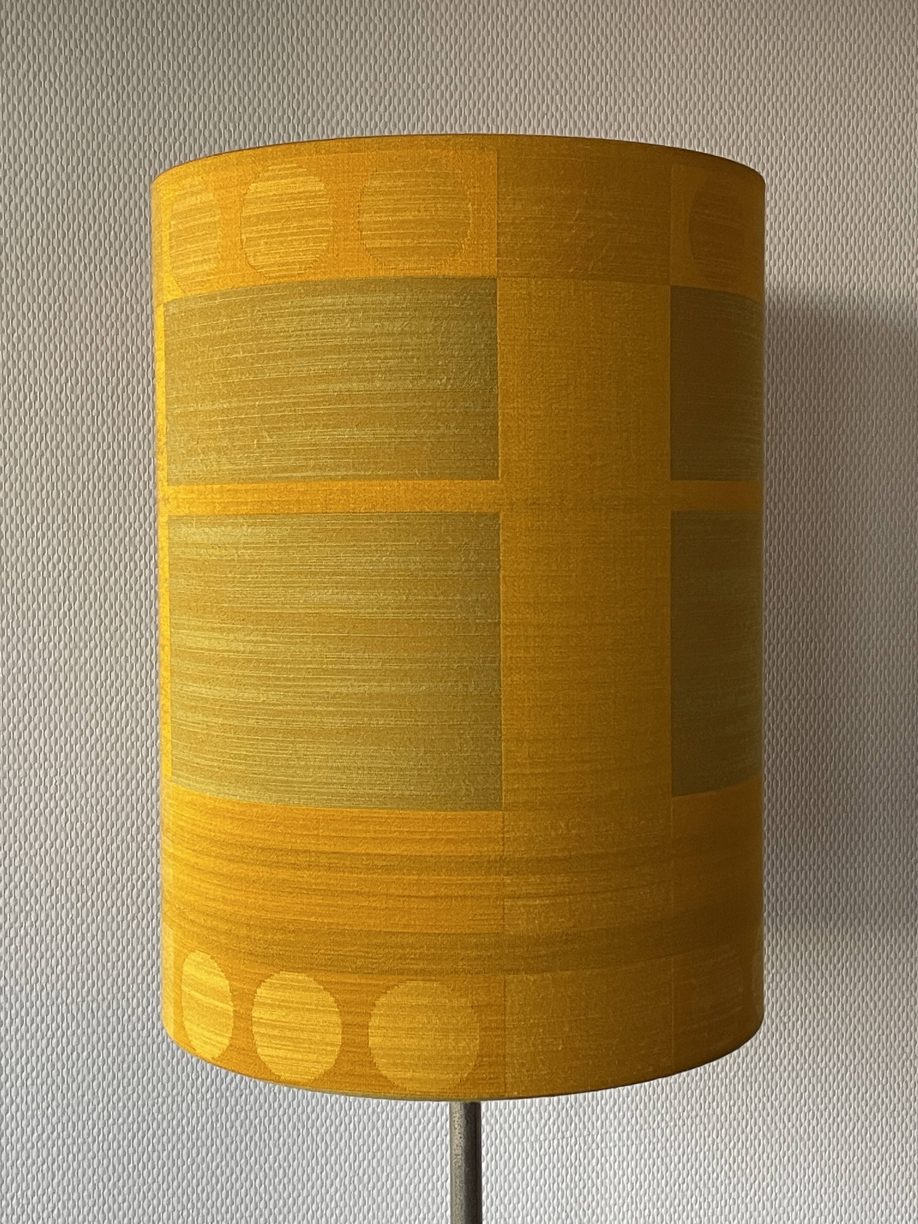 Golden shape lampshade H45 D33 - vintage 70s fabric