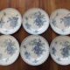 6 flat plates Sarreguemines U&C Flore - blue