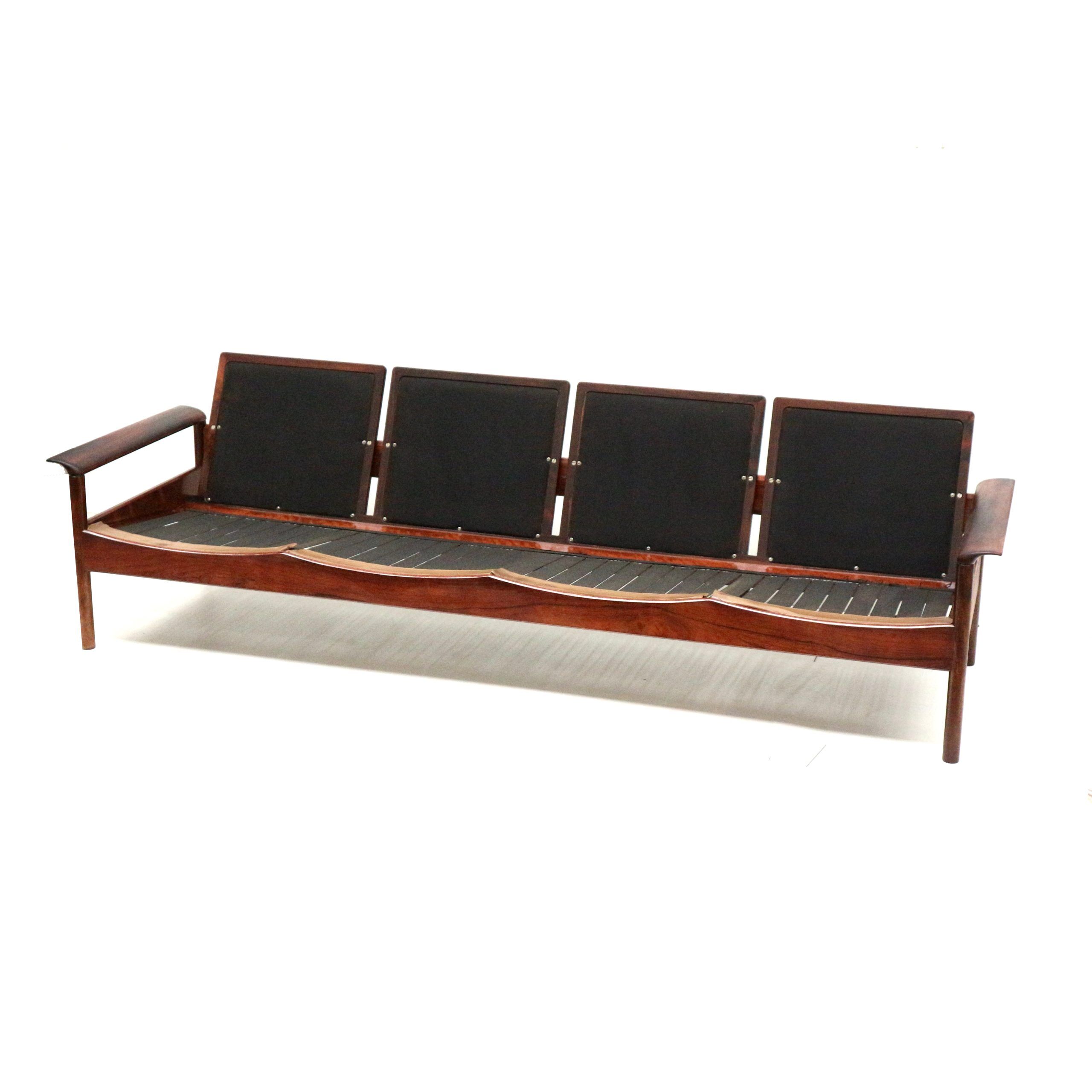 Rare vintage 4-seater rosewood Leolux sofa made in the 1960s