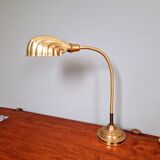Large Art Deco brass lamp, shell shape, 1930