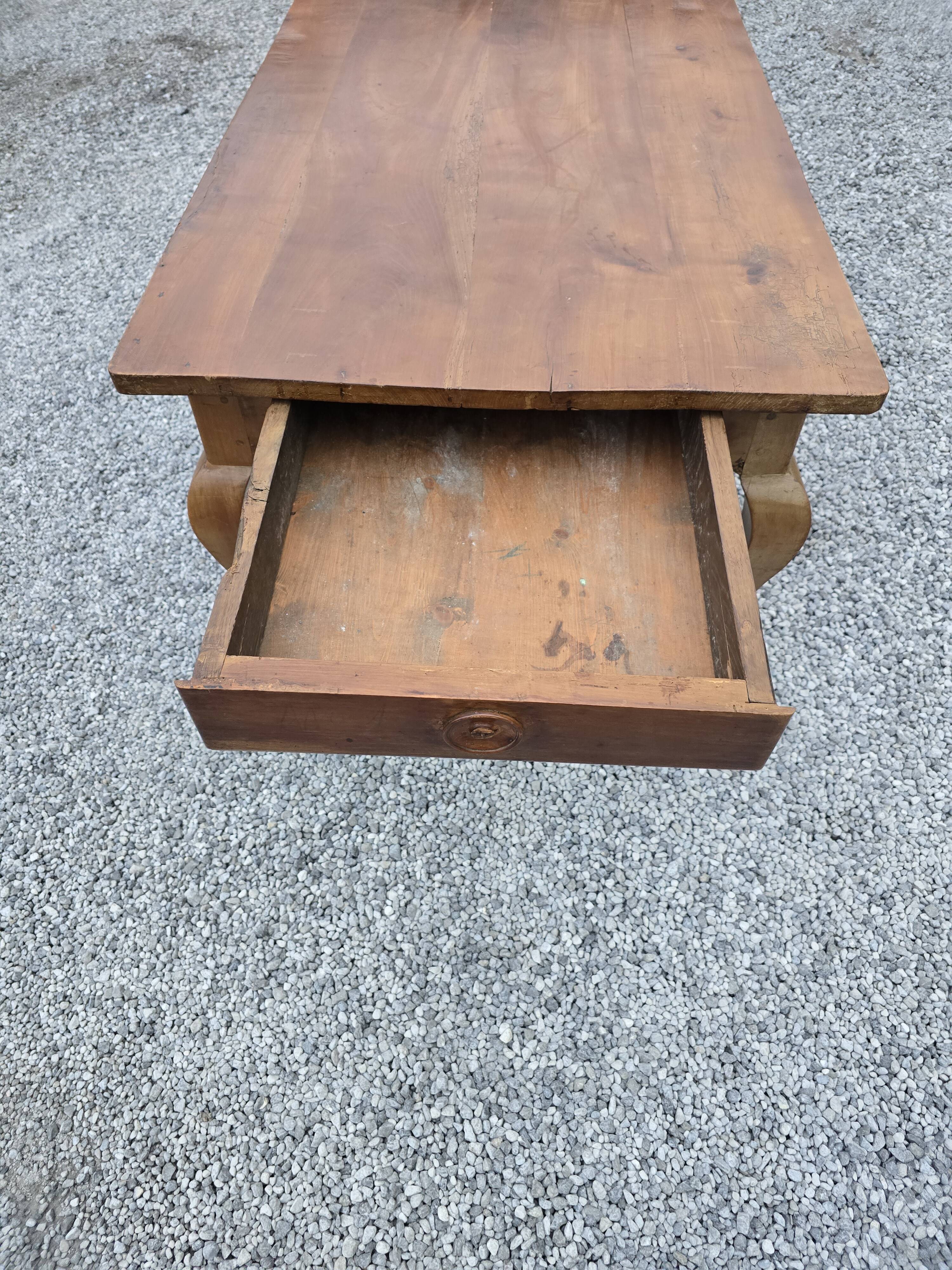 19th century solid cherry wood farmhouse table