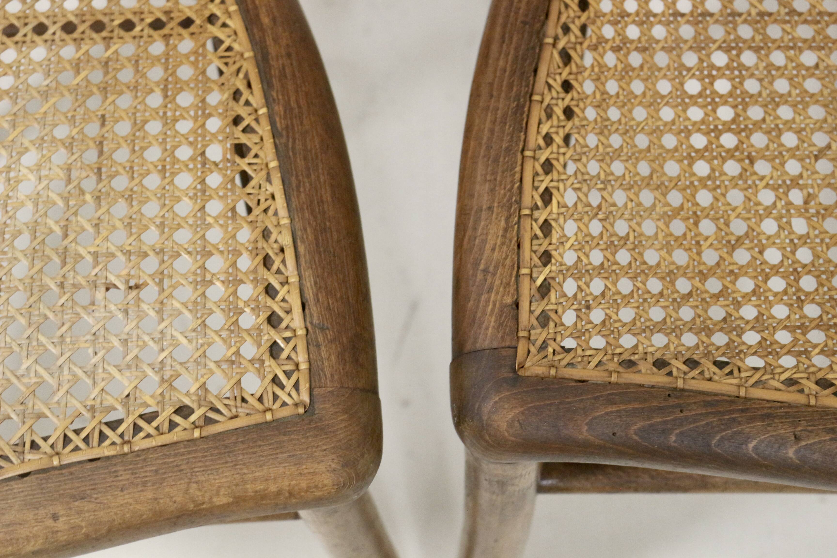 Pair of bistro chairs with canework. Ref Brunelle