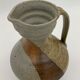 Vintage stoneware pitcher with iridescent two-tone glaze - 1960s-1970s
